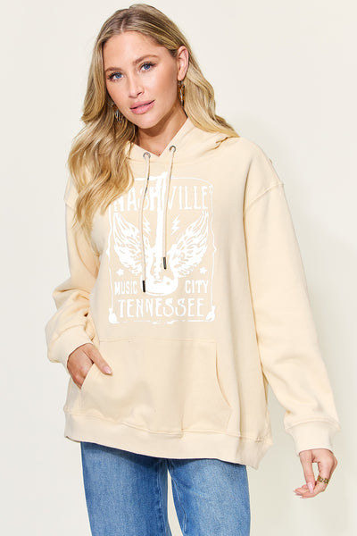 Simply Love Full Size Graphic Long Sleeve Hoodie  | KIKI COUTURE