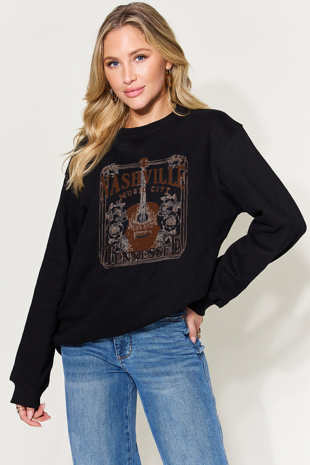 Simply Love Full Size Graphic Long Sleeve Sweatshirt  | KIKI COUTURE