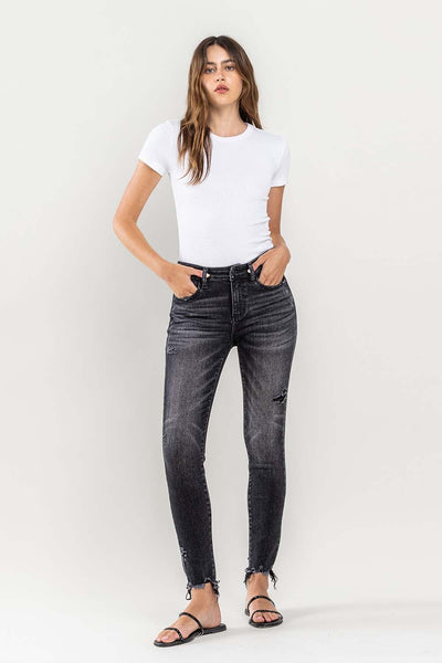 Lovervet Raw Hem Cropped Skinny Jeans  | KIKI COUTURE