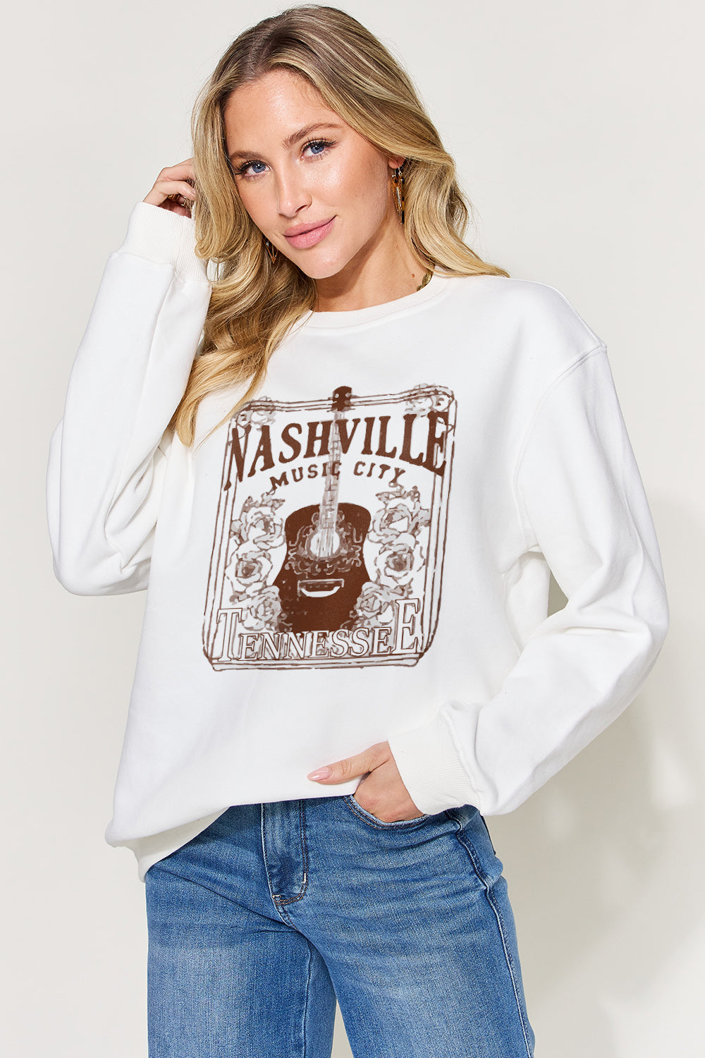 Simply Love Full Size Graphic Long Sleeve Sweatshirt  | KIKI COUTURE