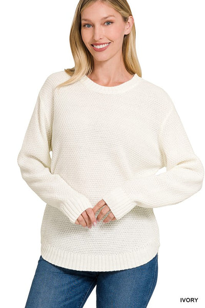 Round Neck Basic Sweater  | KIKI COUTURE
