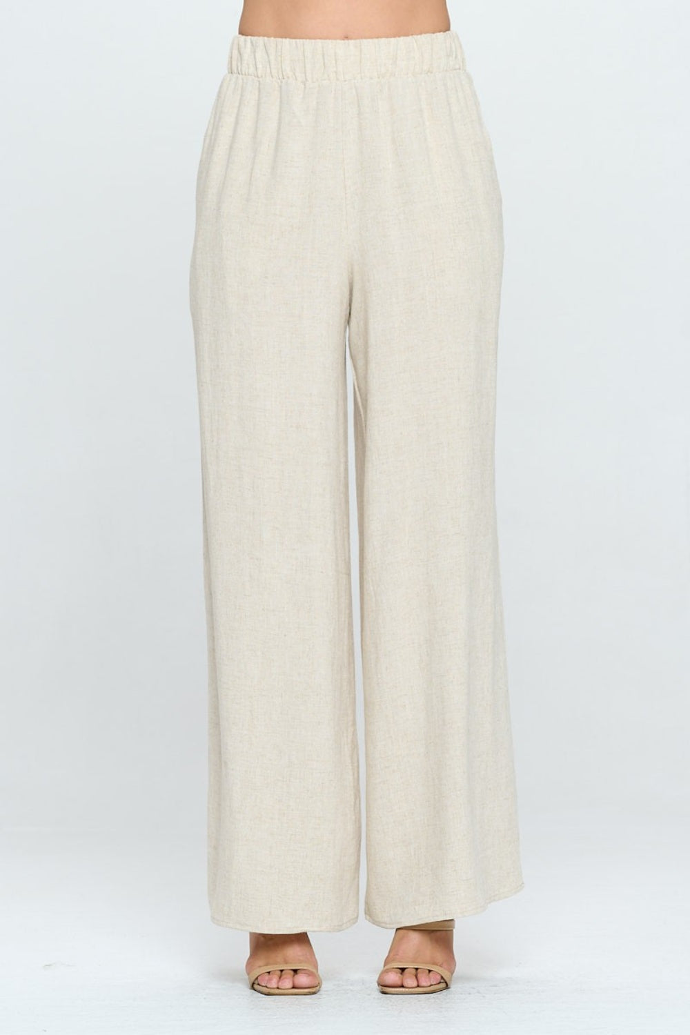 RENEE C Linen Wide Leg Pants with Pockets  | KIKI COUTURE