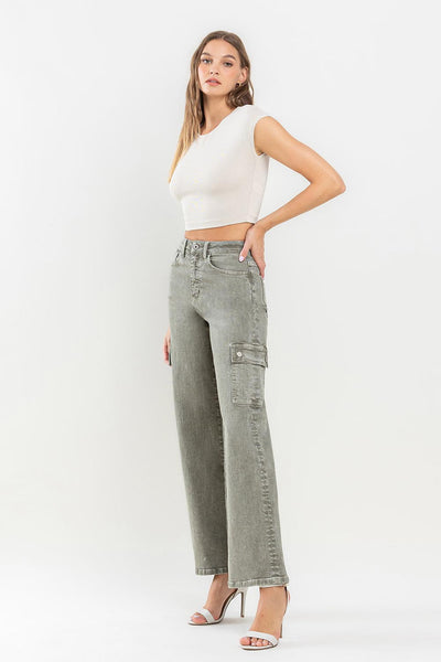 Vervet by Flying Monkey 90's Super High Rise Cargo Jeans  | KIKI COUTURE