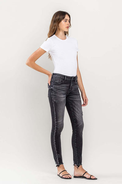 Lovervet Raw Hem Cropped Skinny Jeans  | KIKI COUTURE
