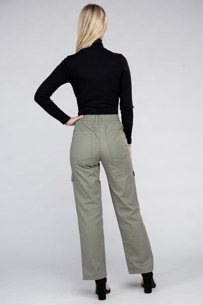 Everyday Wear Elastic-Waist Cargo Pants  | KIKI COUTURE