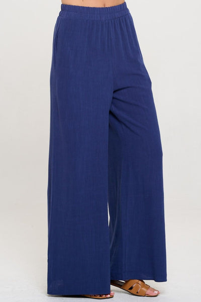 RENEE C Linen Wide Leg Pants with Pockets  | KIKI COUTURE