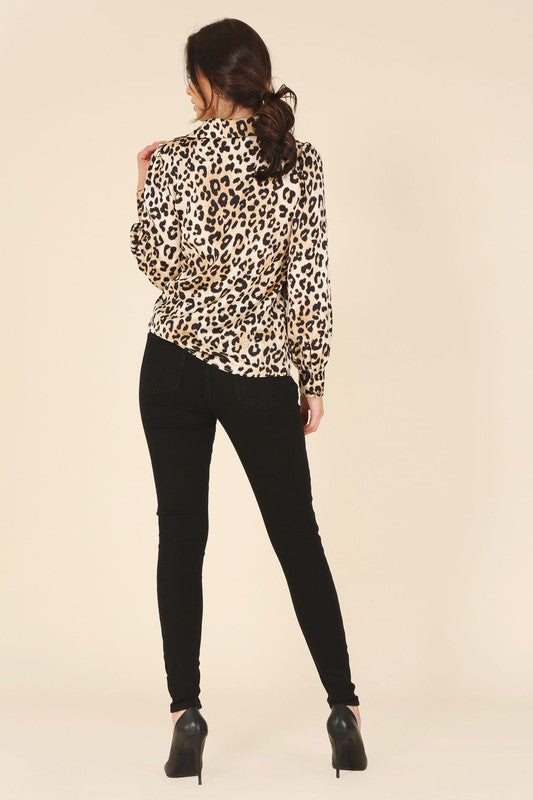 Satin leopard blouse  | KIKI COUTURE