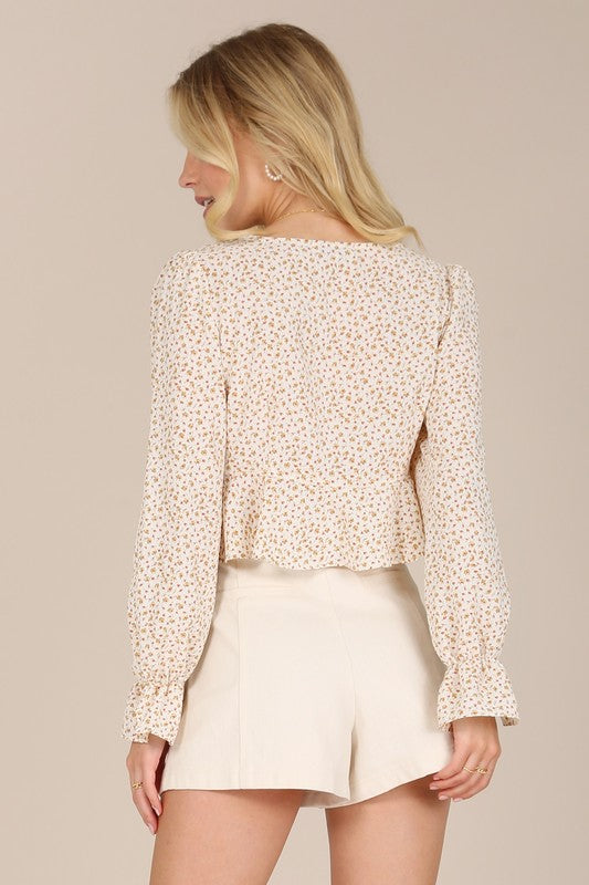 LS floral frill blouse  | KIKI COUTURE
