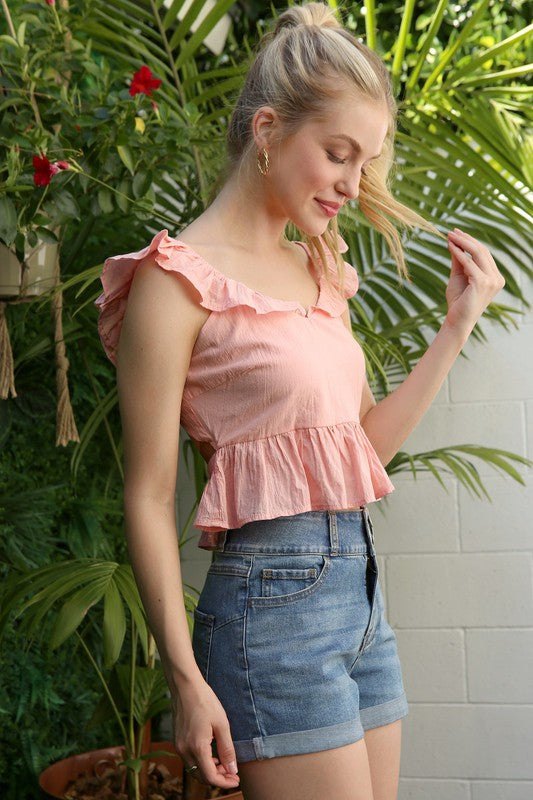 SL ruffled top with flare  | KIKI COUTURE