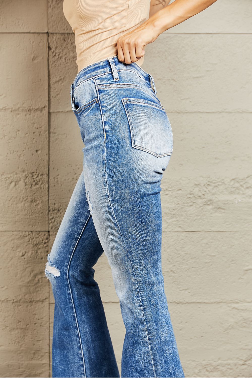 BAYEAS Izzie Mid Rise Bootcut Jeans  | KIKI COUTURE