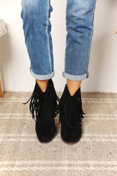 Legend Women's Fringe Cowboy Western Ankle Boots  | KIKI COUTURE