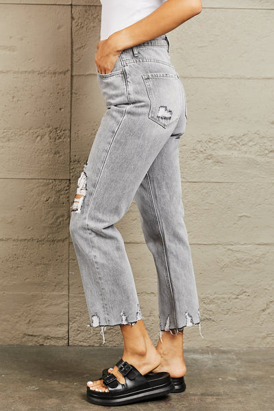 BAYEAS High Waisted Cropped Mom Jeans  | KIKI COUTURE
