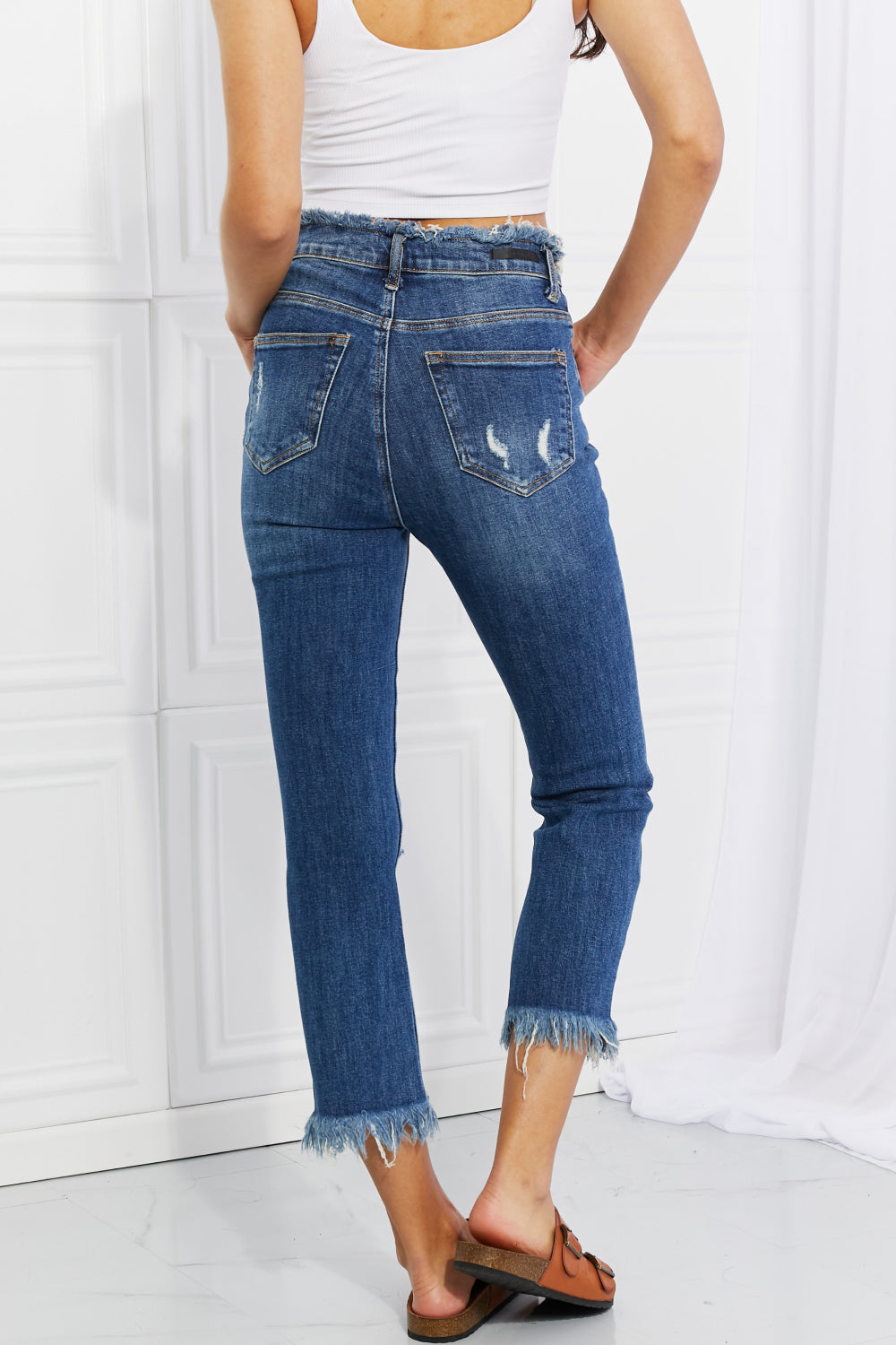 RISEN Full Size Undone Chic Straight Leg Jeans  | KIKI COUTURE