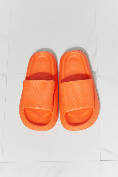 Arms Around Me Open Toe Slide in Orange | KIKI COUTURE