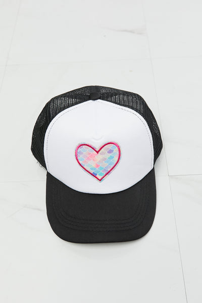 Fame Falling For You Trucker Hat in Black  | KIKI COUTURE