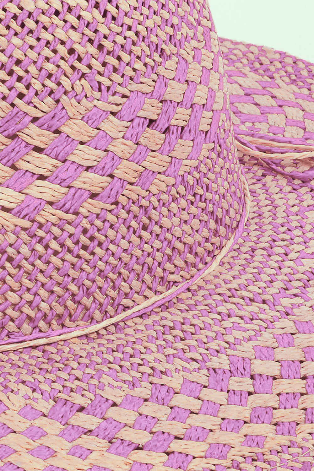 Fame Checkered Straw Weave Sun Hat  | KIKI COUTURE