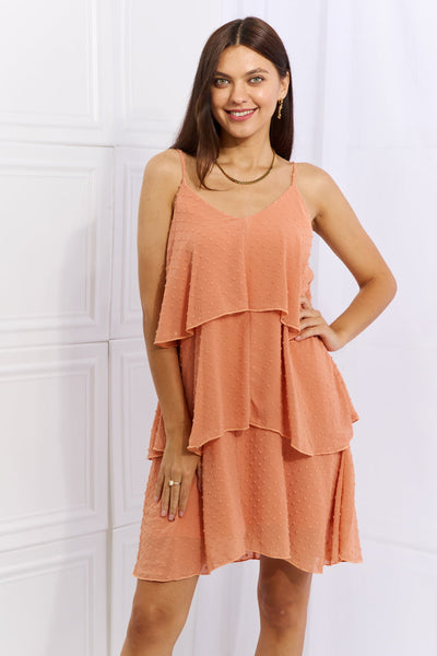 Culture Code By The River Full Size Cascade Ruffle Style Cami Dress in Sherbet  | KIKI COUTURE