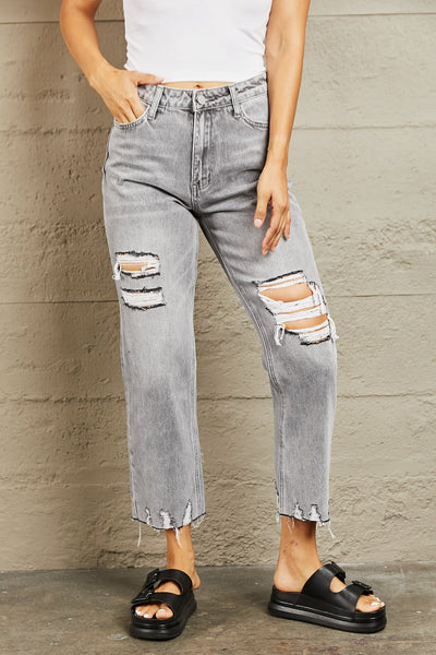 BAYEAS High Waisted Cropped Mom Jeans  | KIKI COUTURE