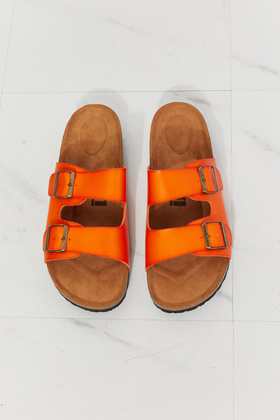 Feeling Alive Double Banded Slide Sandals in Orange | KIKI COUTURE