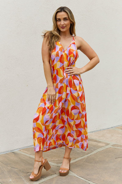 And The Why Full Size Printed Sleeveless Maxi Dress  | KIKI COUTURE