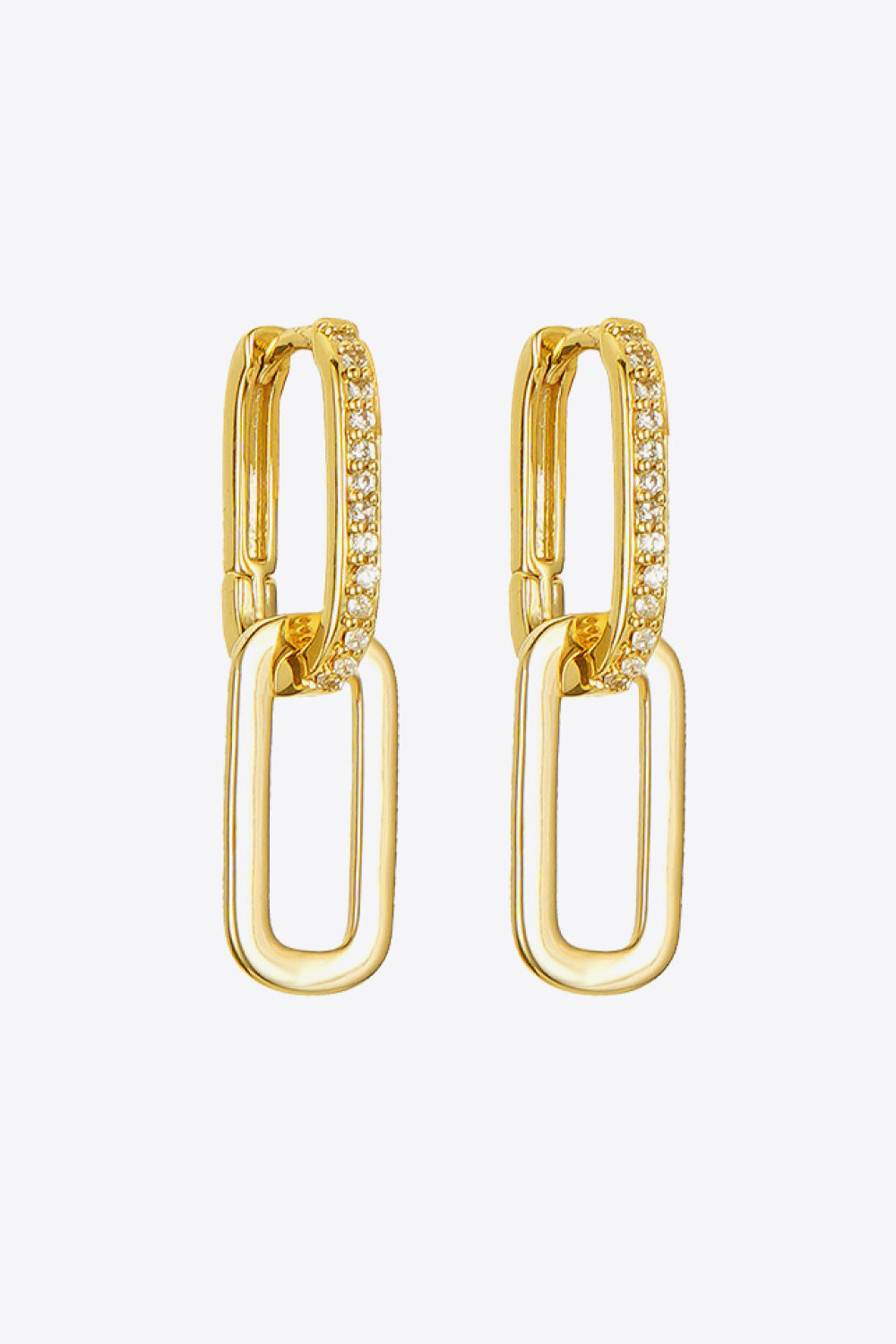 Cubic Zirconia Link Earrings  | KIKI COUTURE-Women's Clothing, Designer Fashions, Shoes, Bags