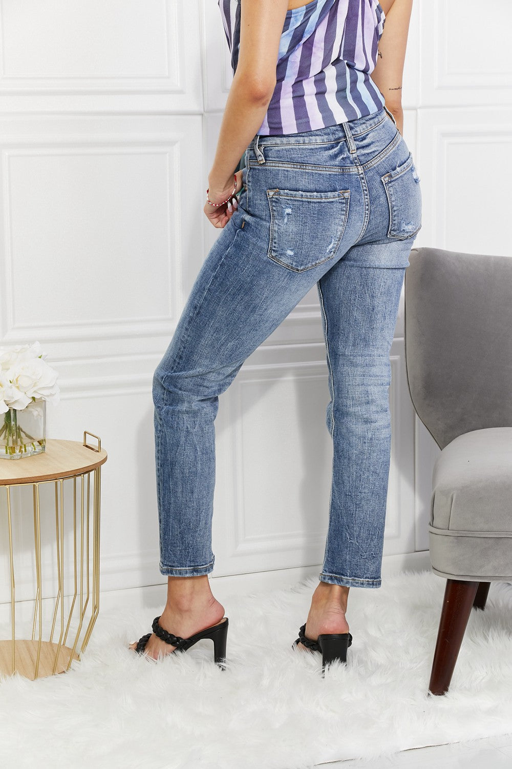 Kancan Full Size Amara High Rise Slim Straight Jeans  | KIKI COUTURE