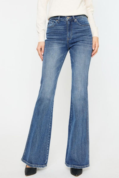 Kancan Cat's Whiskers High Waist Flare Jeans  | KIKI COUTURE