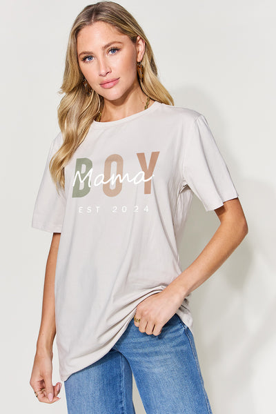 Simply Love Full Size Letter Graphic Round Neck Short Sleeve T-Shirt  | KIKI COUTURE