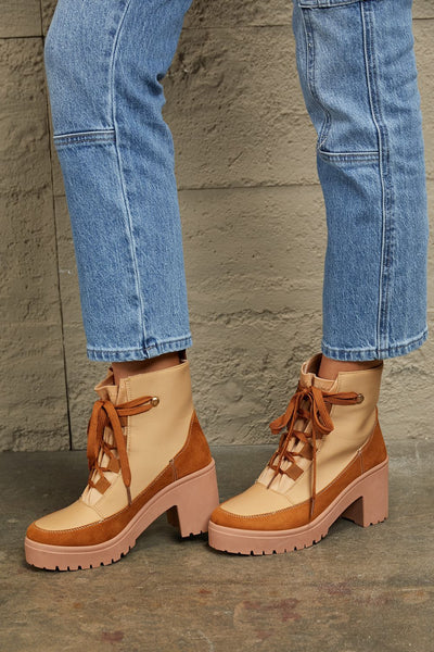 East Lion Corp Lace Up Lug Booties  | KIKI COUTURE