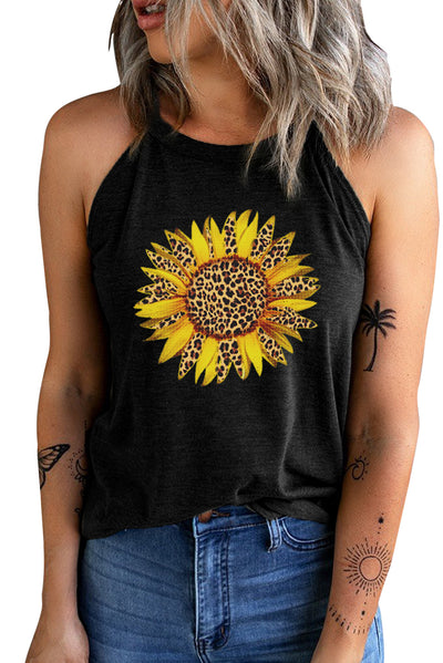 Sunflower Graphic Round Neck Tank  | KIKI COUTURE