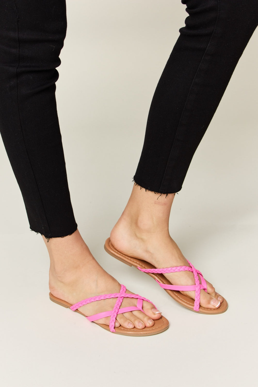 WILD DIVA Crisscross PU Leather Open Toe Sandals  | KIKI COUTURE
