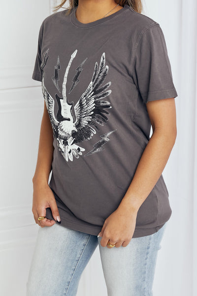 mineB Full Size Eagle Graphic Tee Shirt  | KIKI COUTURE-Women's Clothing, Designer Fashions, Shoes, Bags