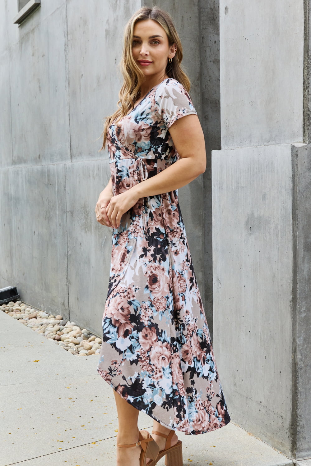 Heimish Give Me Roses Full Size Floral Maxi Wrap Dress  | KIKI COUTURE