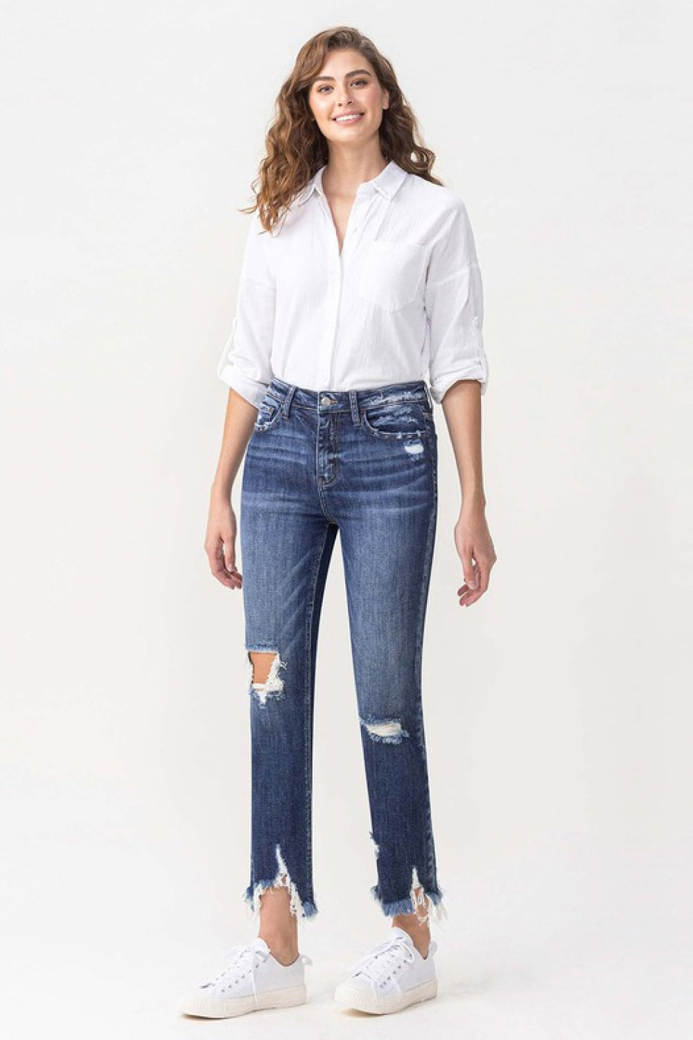 Lovervet Jackie Full Size High Rise Crop Straight Leg Jeans  | KIKI COUTURE
