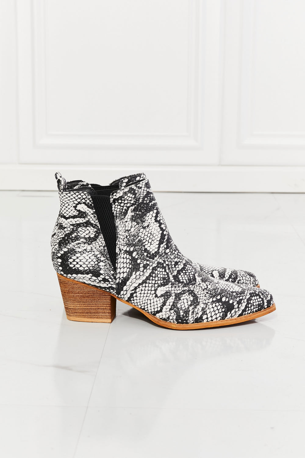 Back At It Point Toe Bootie in Snakeskin | KIKI COUTURE