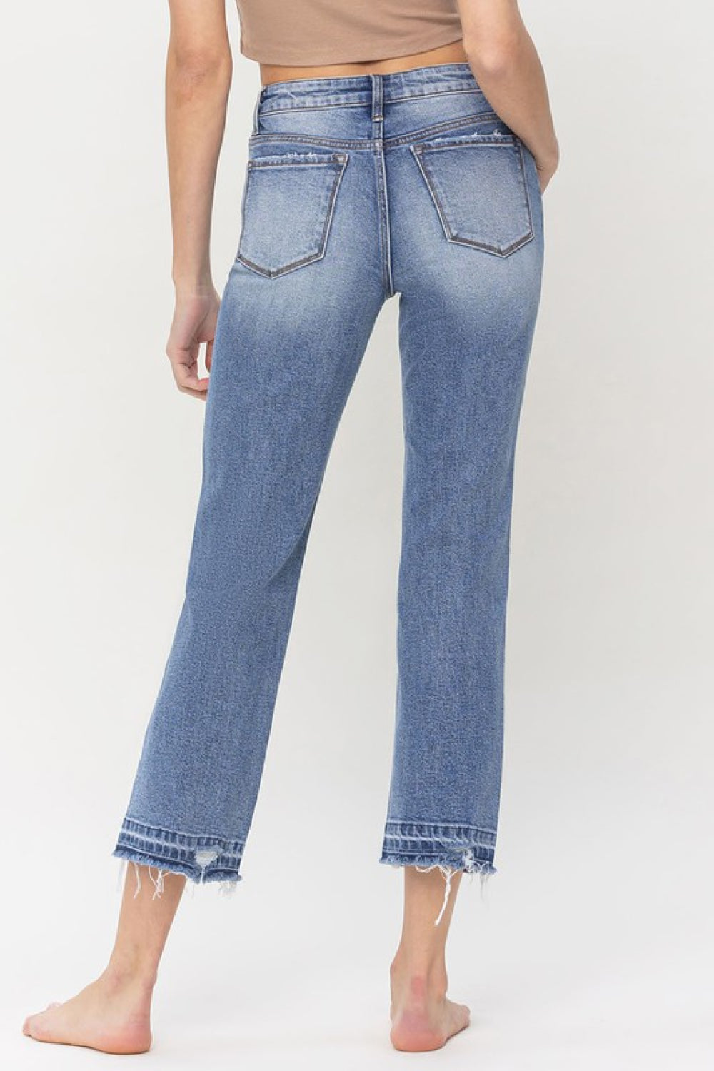 Lovervet Full Size Lena High Rise Crop Straight Jeans  | KIKI COUTURE