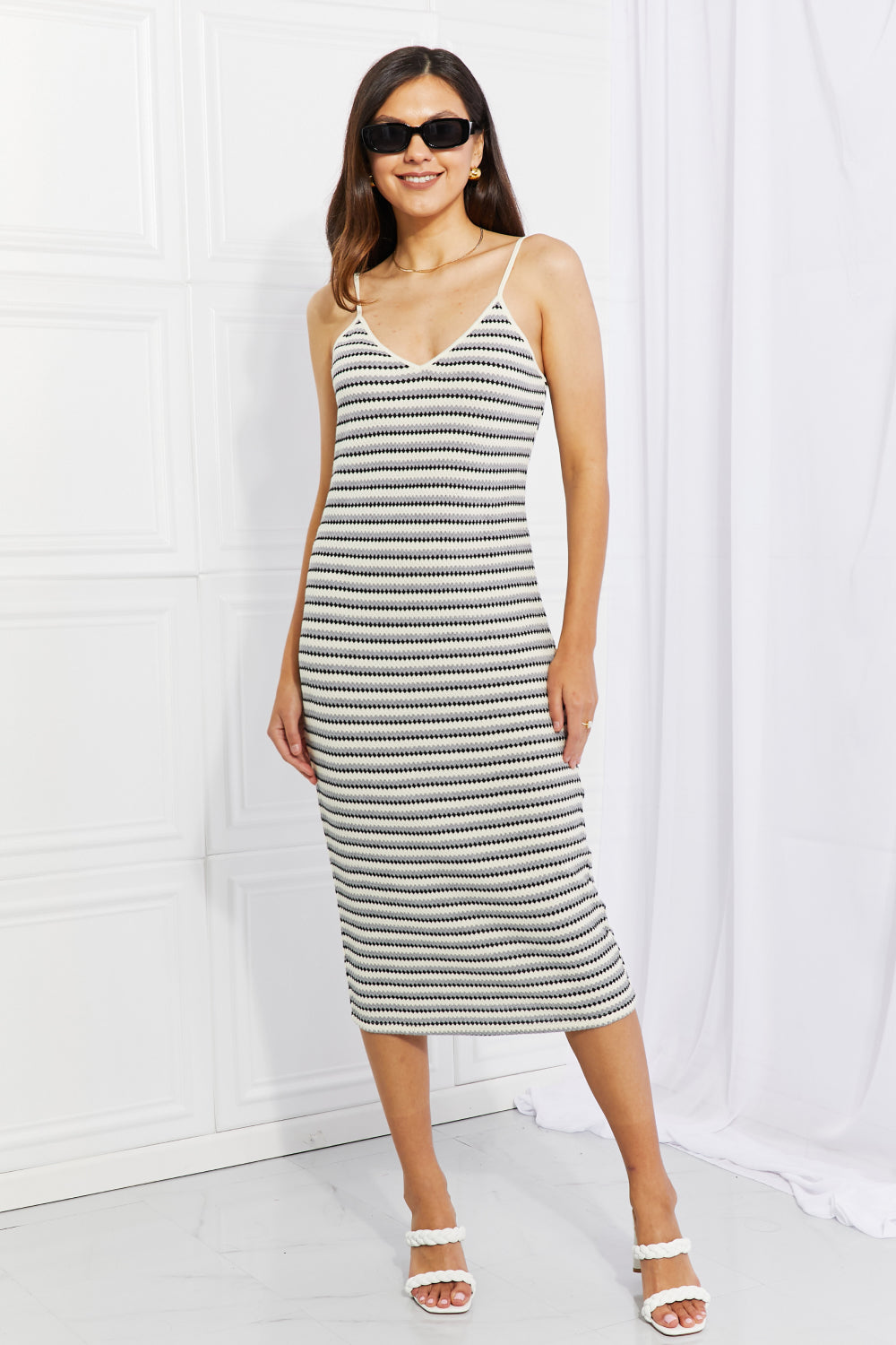 HYFVE One to Remember Striped Sleeveless Midi Dress  | KIKI COUTURE