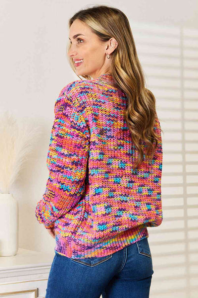 Woven Right V-Neck Long Sleeve Cardigan  | KIKI COUTURE