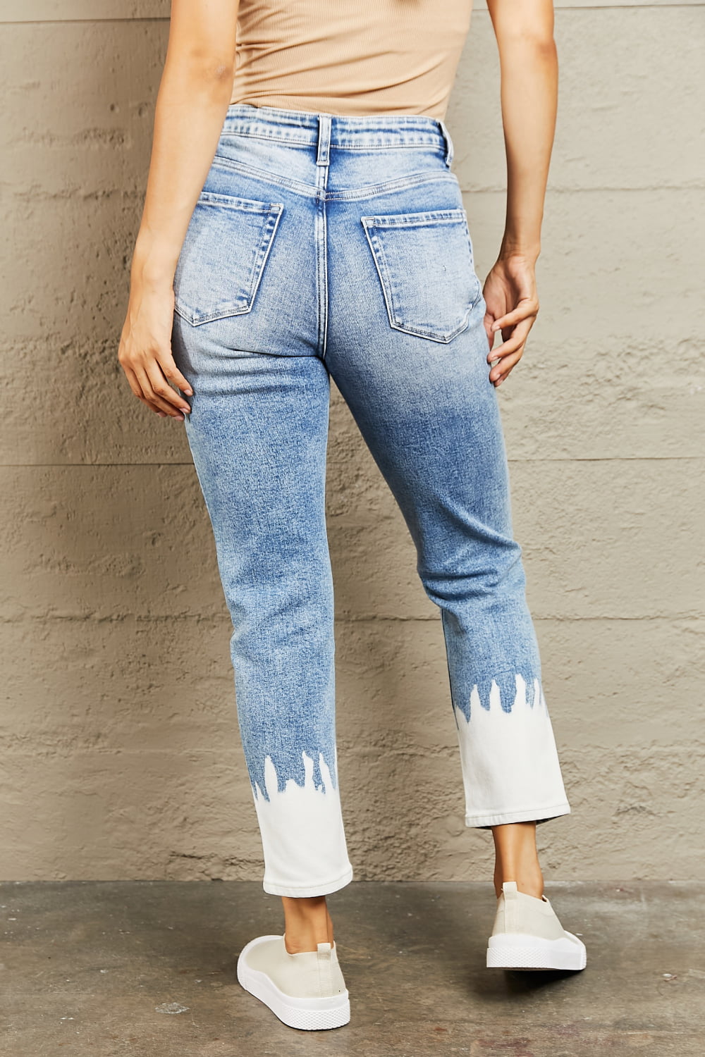 BAYEAS High Waisted Distressed Painted Cropped Skinny Jeans  | KIKI COUTURE