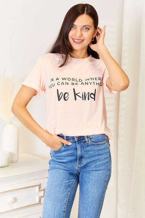 Simply Love Slogan Graphic Cuffed T-Shirt  | KIKI COUTURE