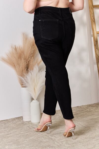 Judy Blue Full Size Rhinestone Embellished Slim Jeans  | KIKI COUTURE