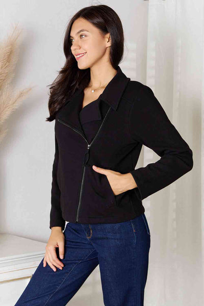 Culture Code Full Size Zip-Up Jacket with Pockets  | KIKI COUTURE