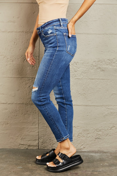 BAYEAS Mid Rise Distressed Slim Jeans  | KIKI COUTURE