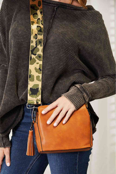 SHOMICO PU Leather Wide Strap Crossbody Bag  | KIKI COUTURE