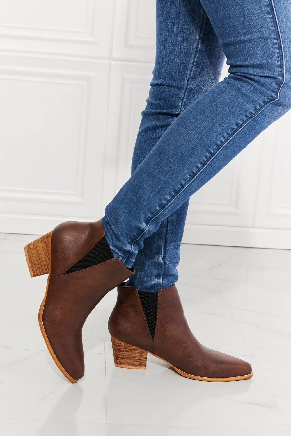 Back At It Point Toe Bootie in Chocolate | KIKI COUTURE