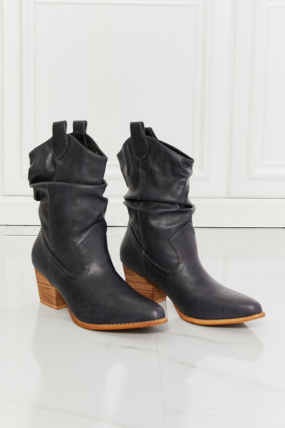Better in Texas Scrunch Cowboy Boots in Navy | KIKI COUTURE