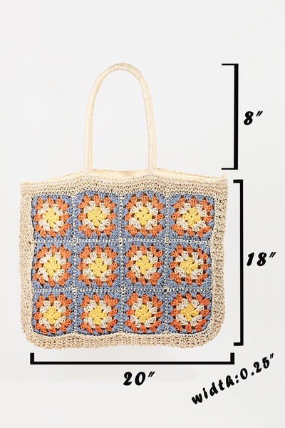 Fame Flower Braided Tote Bag  | KIKI COUTURE