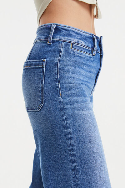 BAYEAS Full Size Raw Hem High Waist Wide Leg Jeans  | KIKI COUTURE