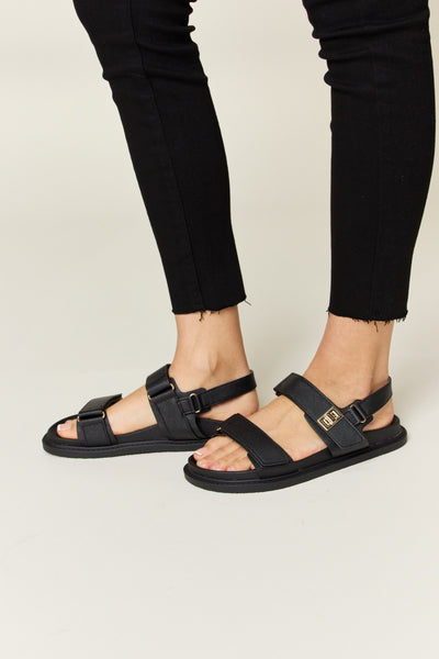 WILD DIVA Velcro Double Strap Slingback Sandals  | KIKI COUTURE