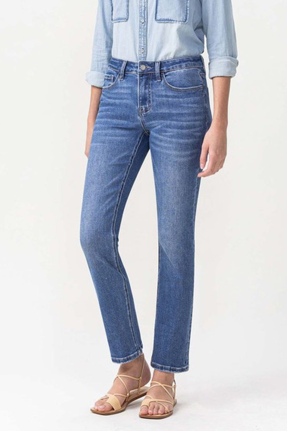 Lovervet Full Size Maggie Midrise Slim Ankle Straight Jeans  | KIKI COUTURE